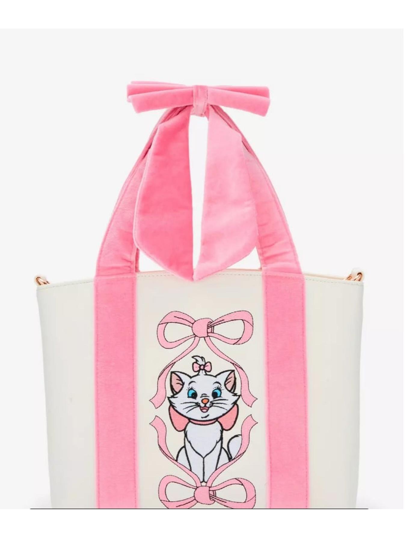 Loungefly Disney The Aristocats Marie Velvet Bow Tote Bag Nwt